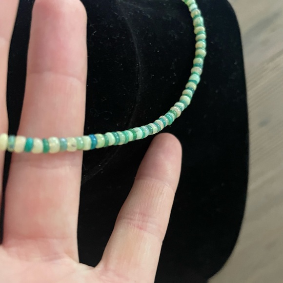 Real Chrysoprase + 14kt clasp 16" necklace. - Picture 2 of 3